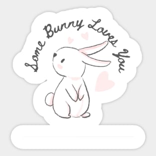 Some bunny loves you, pastel design, gift, easter, spring, Sticker